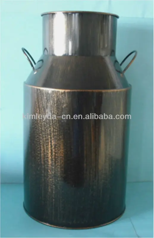 Water Jug Pitcher Enamel Metal Vase Flower Planter Vintage Home