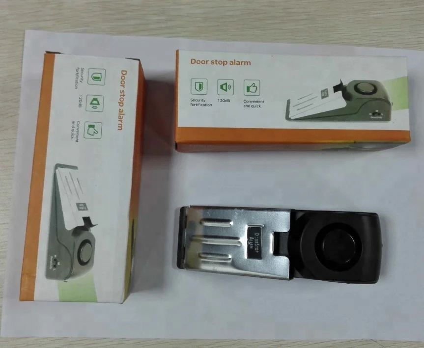 Anti-theft Door Stopper Alarm 120db Standalone Door Open Alarm Portable Door Stop Alarm for Home/hotels
