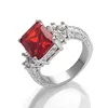 2018 new design fashionable jewelry ring 925 silver ruby zircon womens rings
