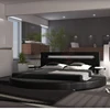 2016 new Modern led light leather Round bed circular beds bedroom furniture frame foshan bed