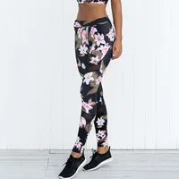 

Hot selling product women tight pants flower printing sports leggings for sale