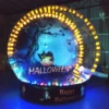 LED light Halloween inflatable snow globe with blowing snow