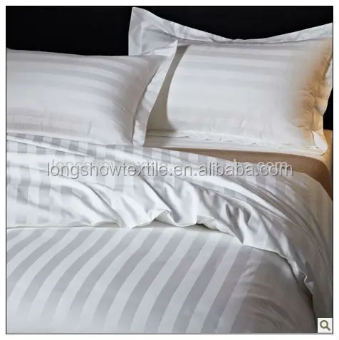 T300 1 Flange Super King Size 1cm Sateen Stripe Bed Duvet Covers