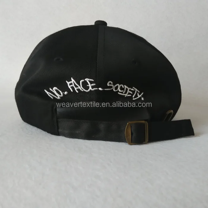 
Black Unstructured Dad Hat Flat Embroidery Baseball Cap 
