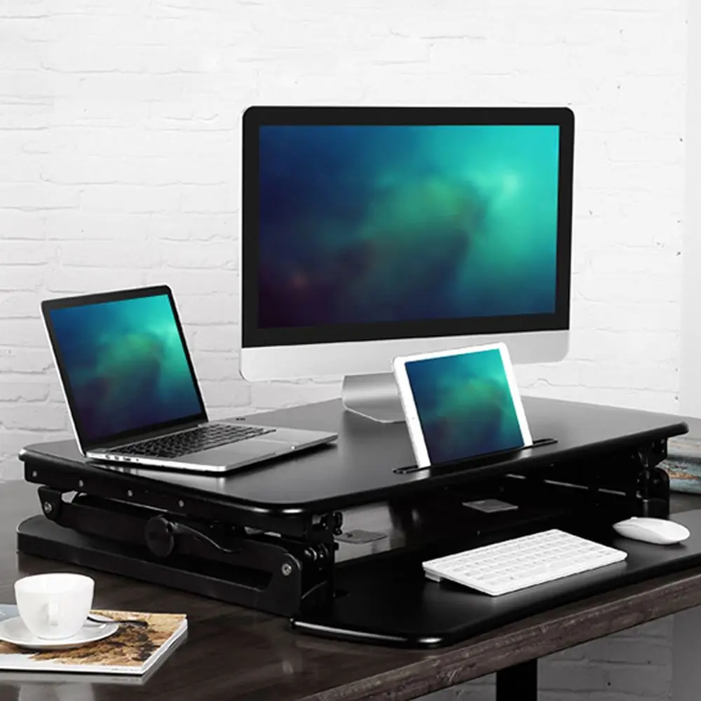 Adjustable Desk Table Converter Monitor Riser Workstation With