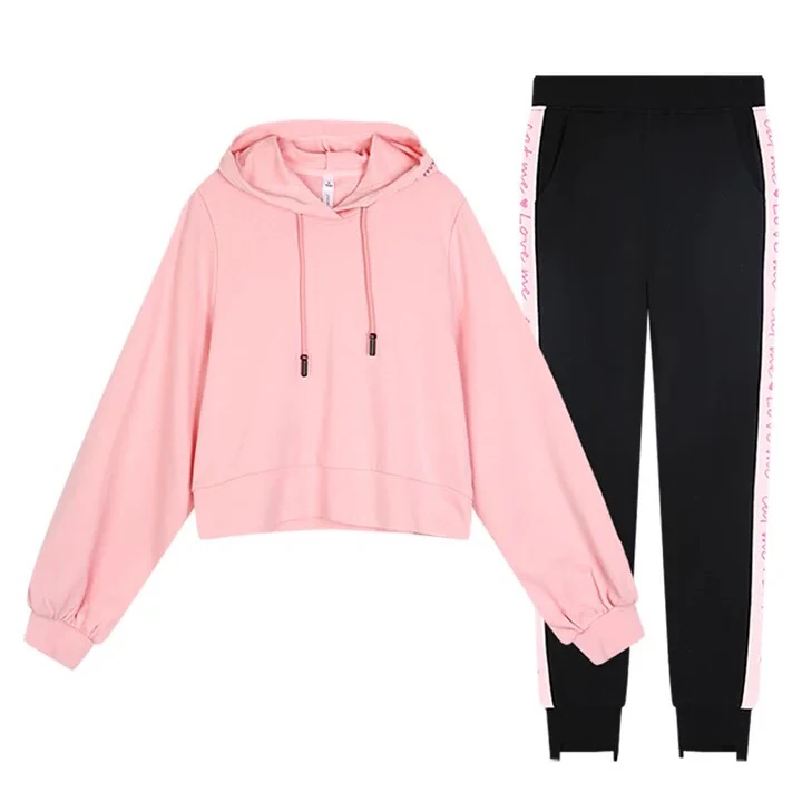 

women sweatshirts hoodies antumn winter sports suit two pieces set women jogger sport track suits, Custom
