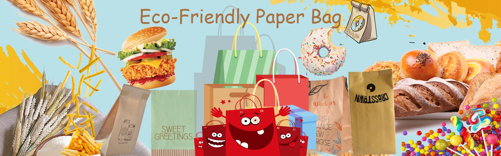 100 Compostable Recycled Durable Brown Kraft Paper Lunch Bags For