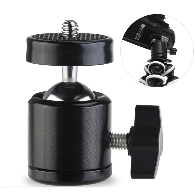 

Camera Flash Hot Shoe camera ball head To 1/4 Screw Mount Camera mini tripod Ball Head Monopod, Black