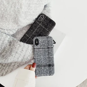 Tartan Grain Fabric Phone Back Cover Case iPhone 8 8 Plus
