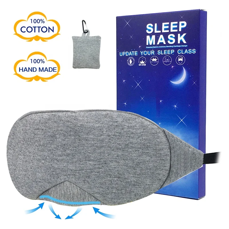 

2021 Wholesale New Style Adjustable Sleep Eye Mask 3D Night Ease Fatigue Eye Shade For A Good Sleep, Black/gray