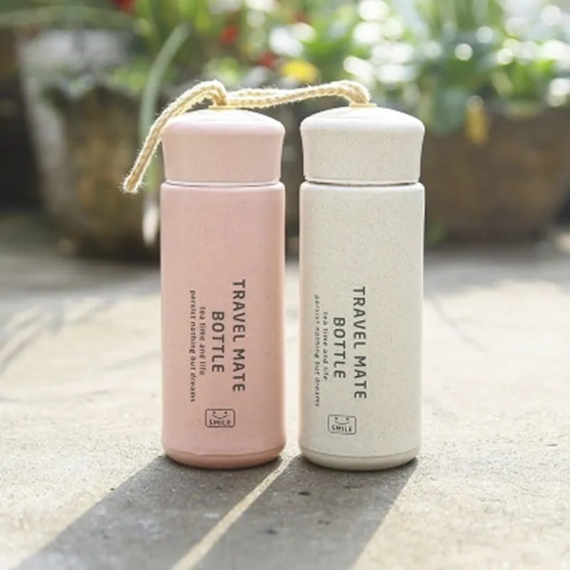 

Eco Friendly Double Well Glass Water Bottle, Blue,pink,raw