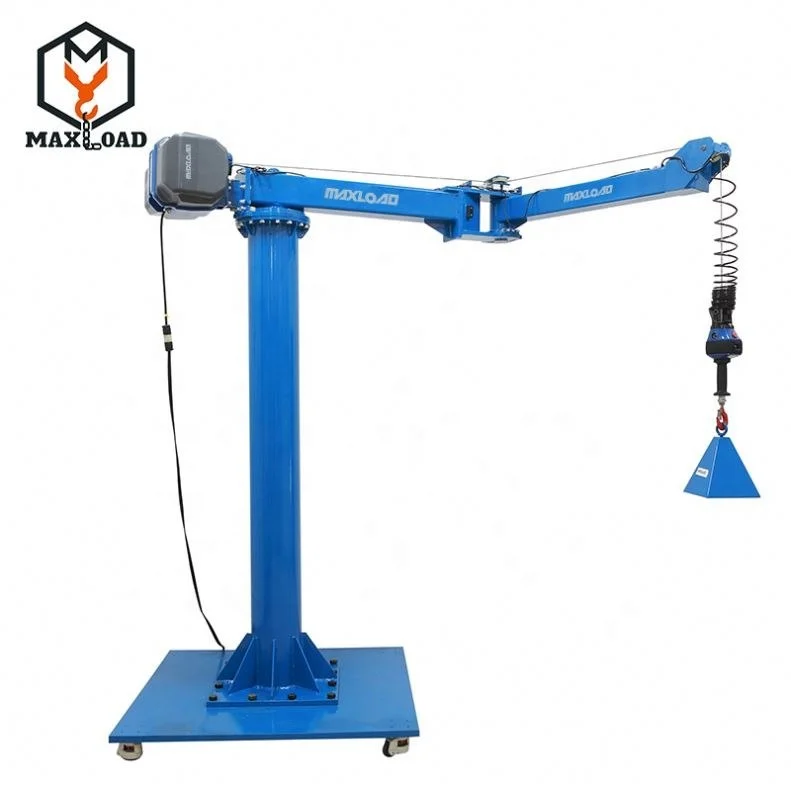 Manual Construction Floor Mounted Jib Crane With 500kg Hoist For