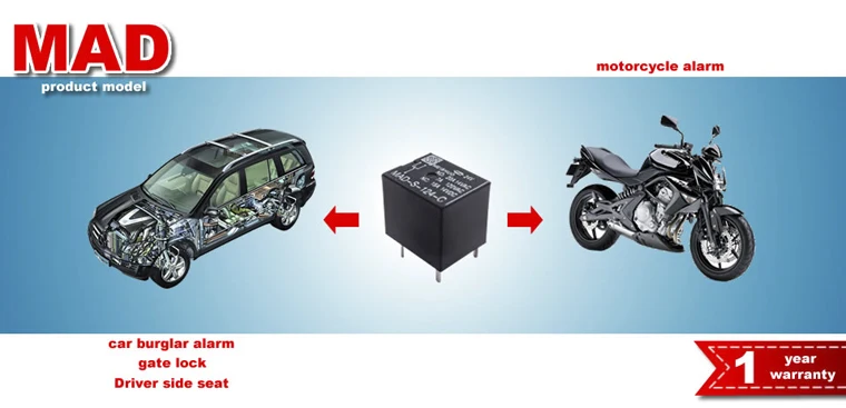 Meishuo MAD-S-112-C Relay 12v Automotive Parts 7A 120VAC 20A 14VDC Electromagnetic Relay