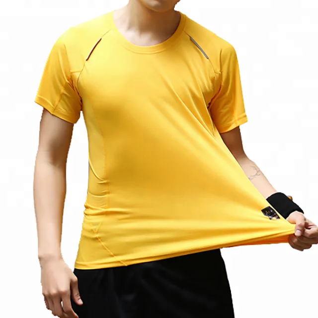 

quick dry breathable dry fit gym jogging outdoor reflective bar sport wear men unisex 100% polyester tshirt