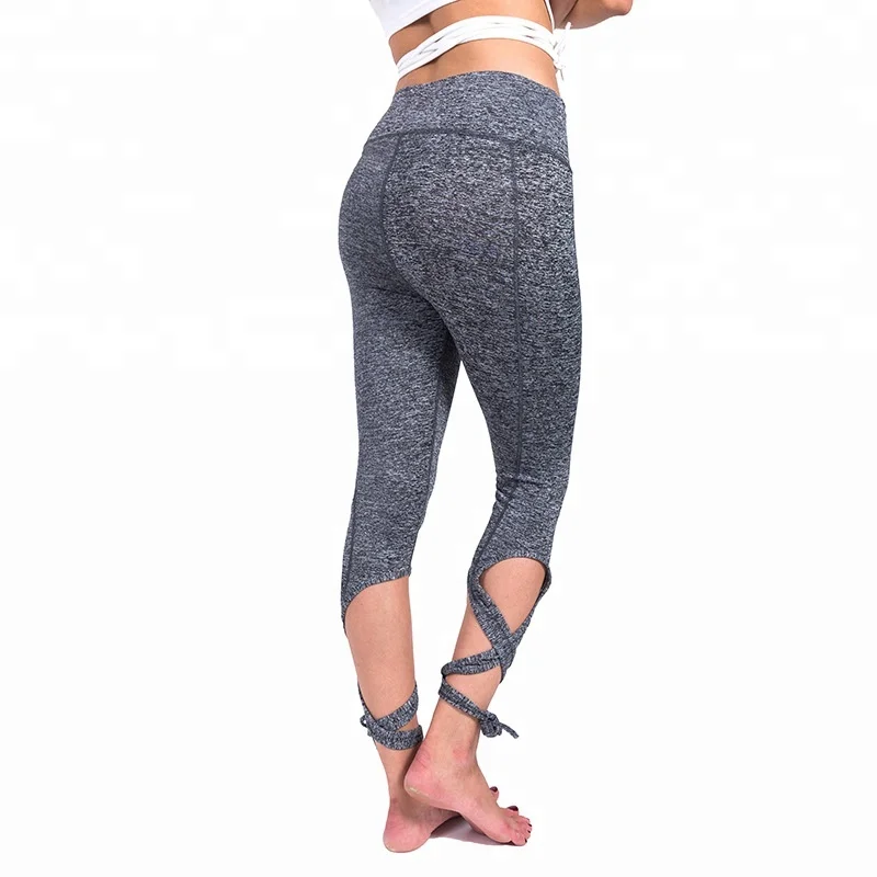 

High waist yoga pants fitness leggings cross tight bandage for women, Black;gray