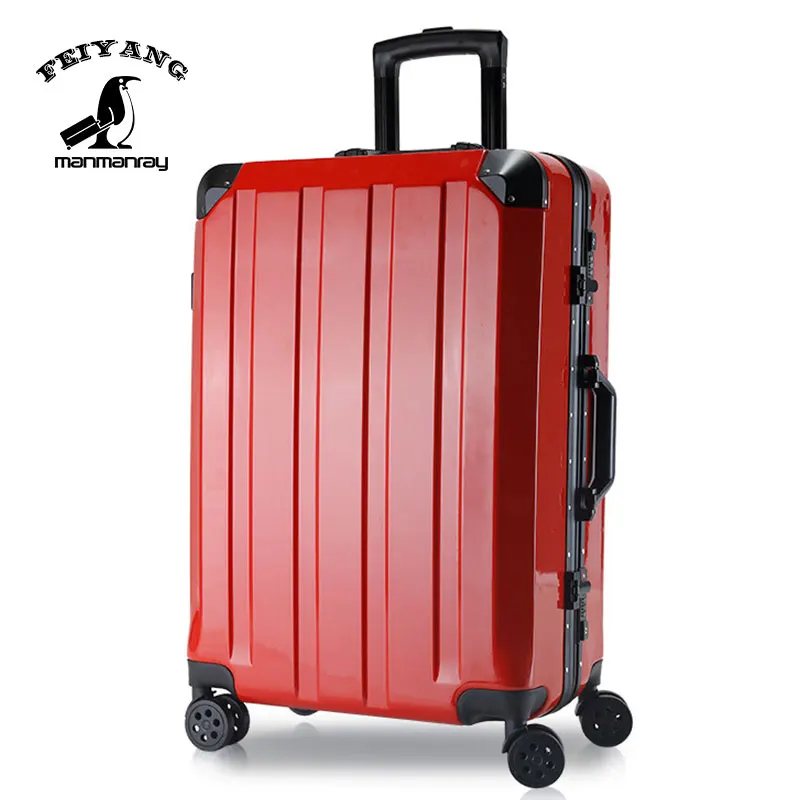 

Spinner wheel striped custom rolling hard shell suitcase large capacity luggage set, Customized color