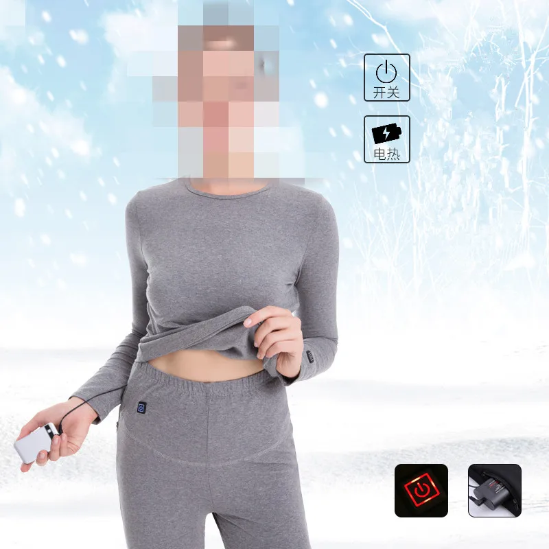 
Smart battery electric heated clothing carbon fiber heating warm clothing suit long underwear 