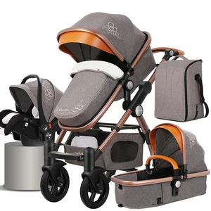 Image of Fashionable shocking proof baby stroller 3 in 1