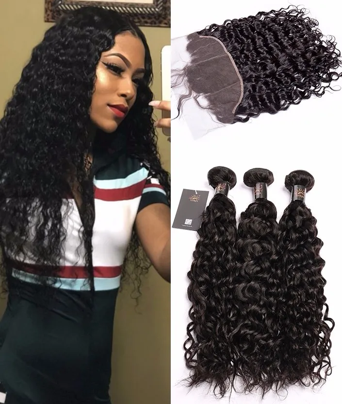 

Brazilian Water Wave Hair Human hair, Wholesale human hair water wave bundles with closure,Human Virgin Hair Weave