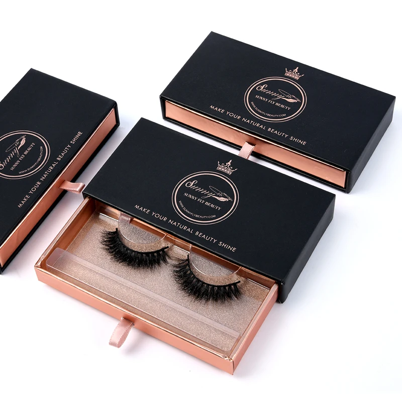 

Wholesale private label custom acrylic lash package box for eye lashes, Black