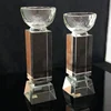 Pujiang high quality K9 crystal award trophy with a bowl on the top crystal trophy award