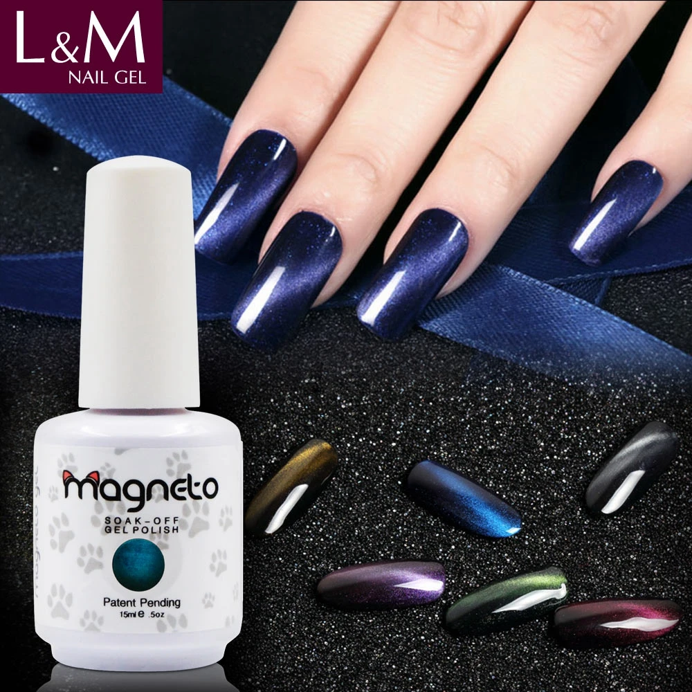

L&M Cheap wholesale Soak off Cat eye color Gel Nail Polish china, 48 colors