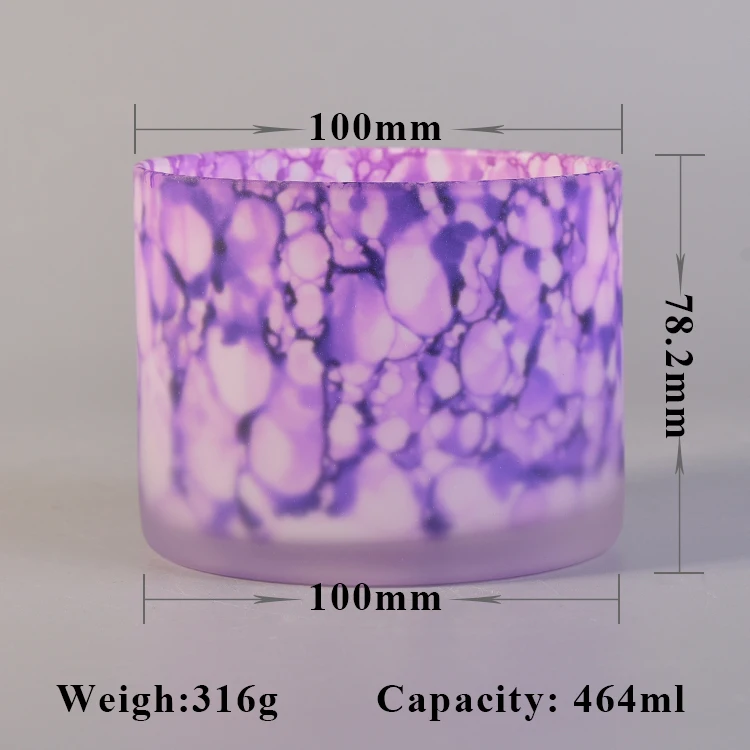 Colorful sprayed glass candle container home decor wholesale