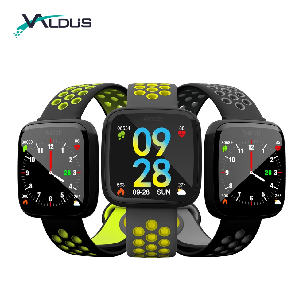 

SDK API Heart Rate Monitor with Color Screen Waterproof Smart Bracelet F15 for Android and IOS, Black green red white