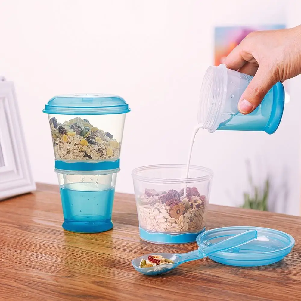 2019 New Design Cereal On The Go Breakfast Drink Cups Portable Yogurt And Cereal To Go Container