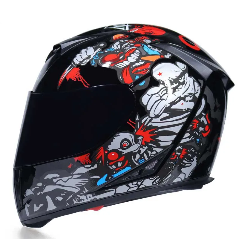 
Ilm Full Face Helmet Motorcycle Open Face Street Bike Predator Helmet Motorcycle With Removable Winter Neck Scarf + 2 Visors Dot 