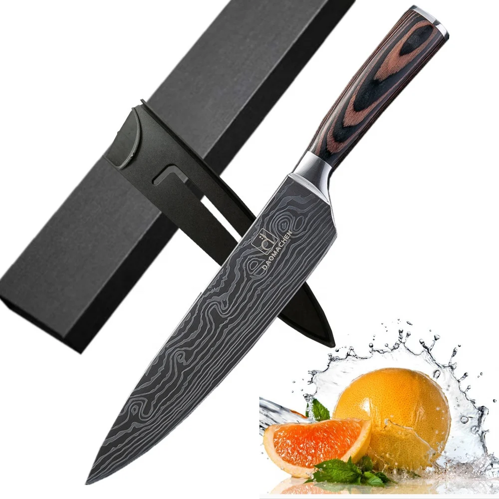 

Hot 8 inch Japanese 5crmov stainless steel chef Knife with Scabbard