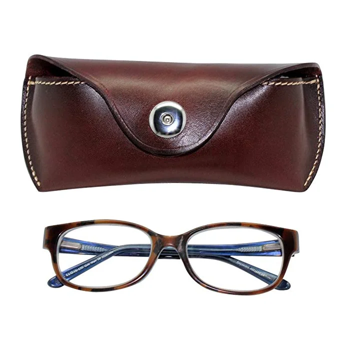 

Hot Selling Genuine Leather Eyeglass Case Vintage Sunglasses Protective Holder