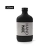 Matte black bottle 200ml flat square glass flask cold brew bottle for whisky coffee