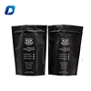 High quality aluminum foil printed zip lock stand up black plastic bags