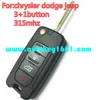 MS 2016 newest flip key 3+1 button remote control 315mhz with id46 transponder chip for car chrysler dodge jeep oht key