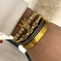 

Royal Crown Charm Bracelet Men Fashion 2019 New Gold Braided Adjustable Men Bracelet For Jewelry Gift