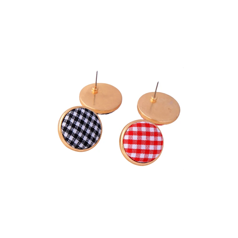 

ed00822c Drop Shipping Fashion Gold Plated Design Wholesale Women Plaid Earrings Jewelry