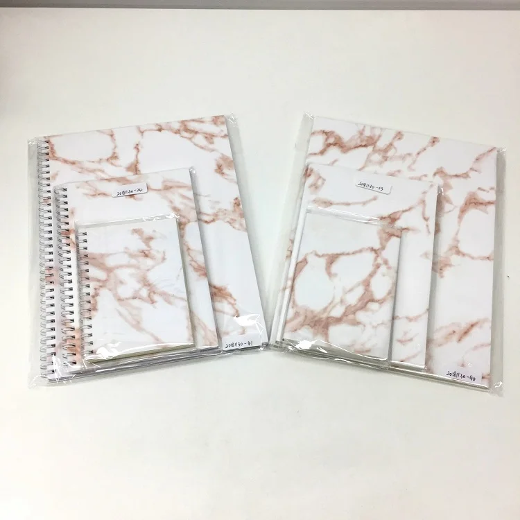 Wholesale Price Spiral Binding 4C Printing A5 Hardcover Marble Notebooks