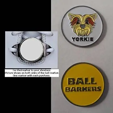 Ball Barkers Yorkie Yellow Ball Marker w/ Magnetic Shoelace Hold