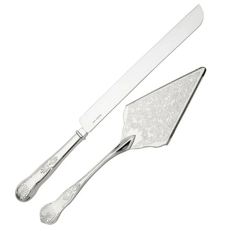 

Elegant stainless steel Wedding or Anniversary Vintage Party Supplies Decoration Silver cake knife and server set