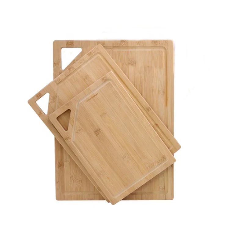 

Reusable organic handmade 100% natural round bamboo wooden cutting board set, Natural bamboo color