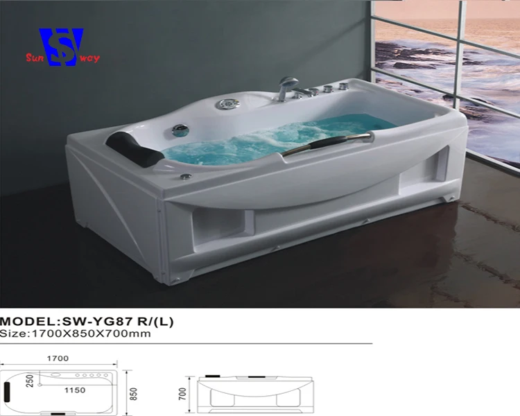 80x80cm China rectangular classical good acrylic corner bathtub