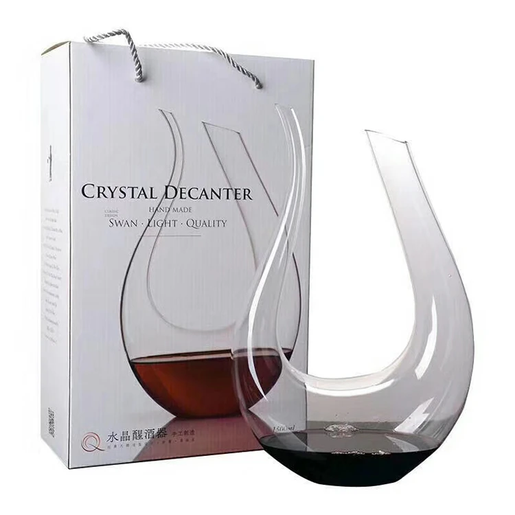 

Wholesale Shanxi Factory New Fashion Magic Elegant Hand Blown Crystal U Shaped Wine Decanter, Clear