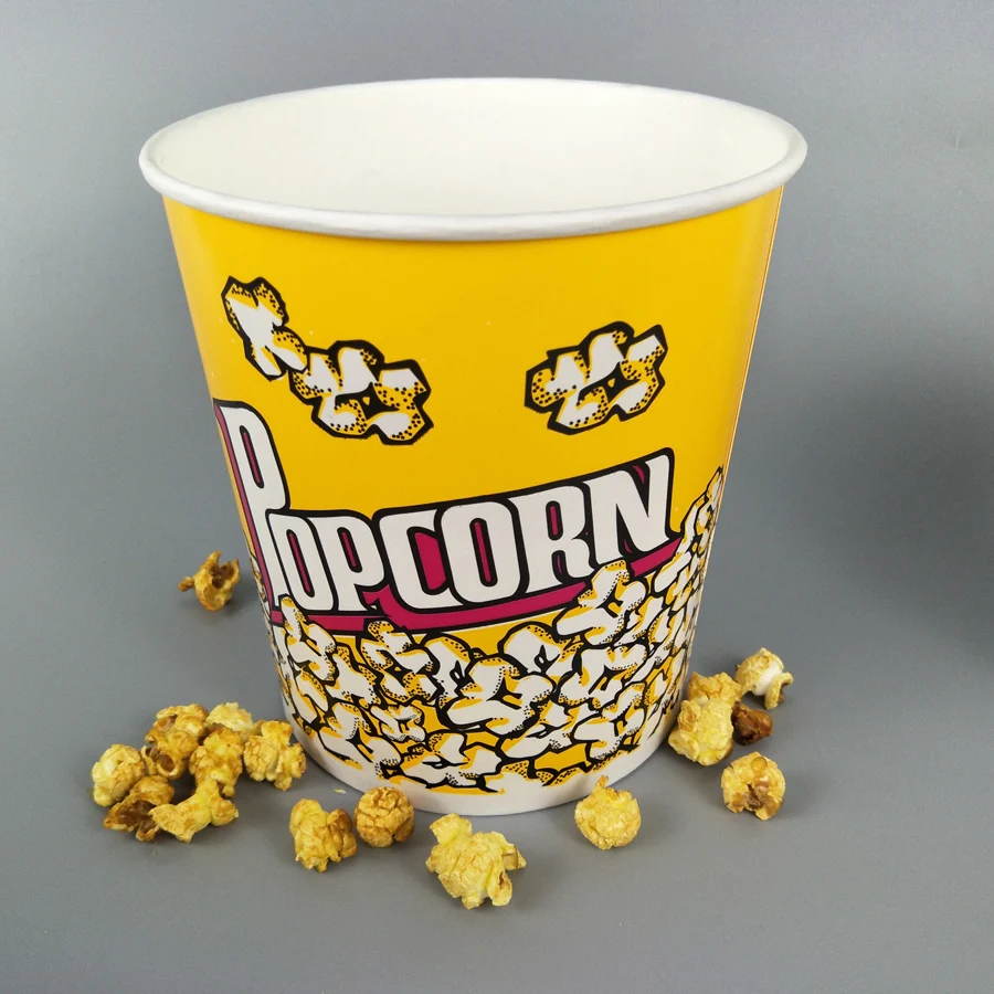 130oz eco friendly paper popcorn buckets with logo printing