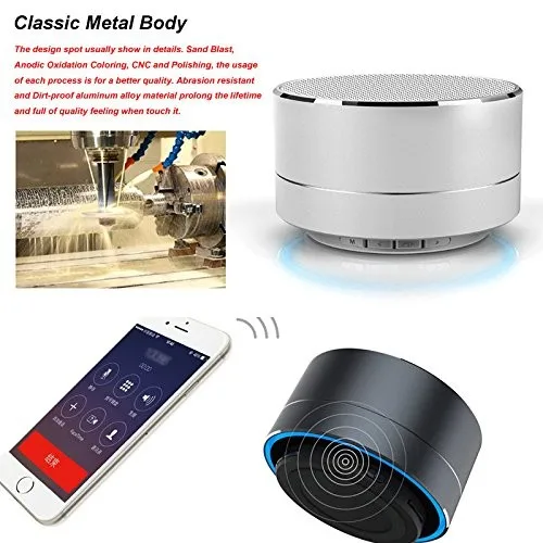 Portable led light Aluminium mini bluetooth speaker