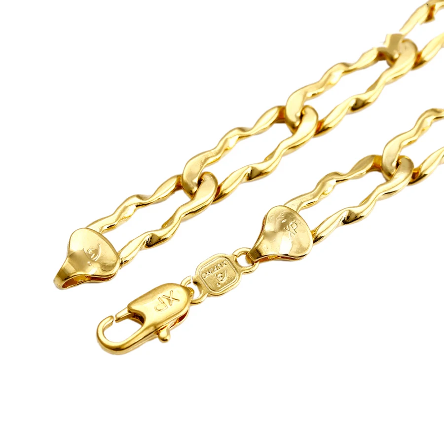 

43620 Xuping 24K gold plated jewels dubai new gold chain design necklace fo rMen, 24k gold color