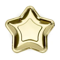 

10pcs/bag Gold/silver Foil Paper Star Plates Irregular polygon Pentagram Disposable Party Dessert Dishes Supplies