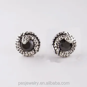 black crystal stud earrings