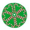 Personalized Green Monogram Christmas Candy Cane Tree Skirt