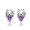 YK Korean Delicate Hot Sale Fashion Simple 925 Silver Plated Purple Grape Earrings Women Jewelry